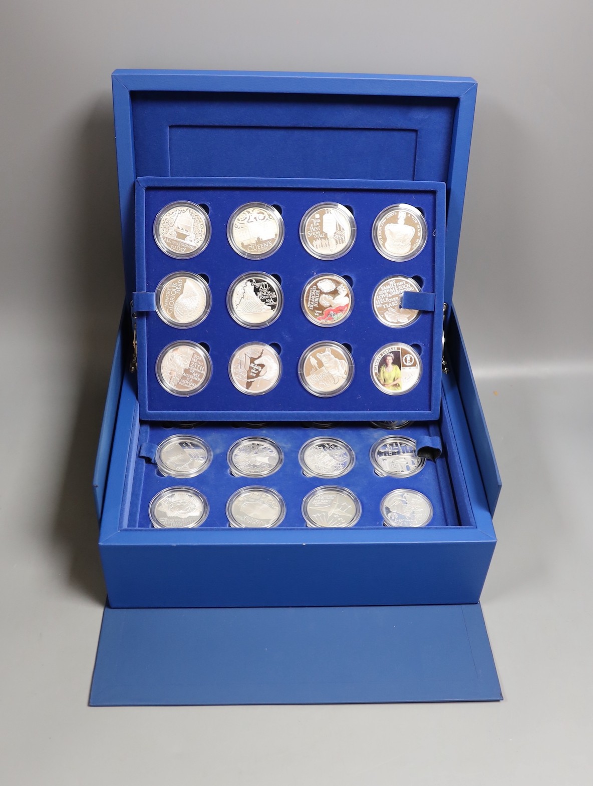 Royal Mint UK and Commonwealth Queen’s Diamond Jubilee collection of 24 silver proof coins, cased, Limited edition 15,000